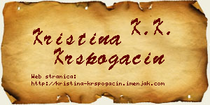 Kristina Krspogačin vizit kartica